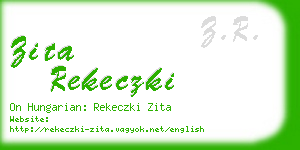 zita rekeczki business card